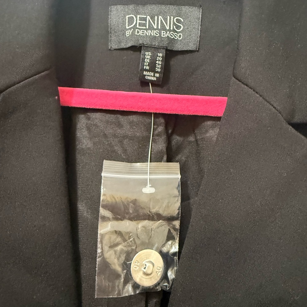 Dennis Basso Regular Ponte Knit Blazer with Lace Sleeves NWT-16 - Picture 8 of 14